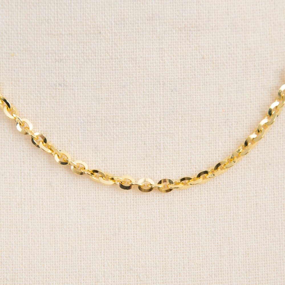 Oval knife edge rolo link gold over bronze 20” chain necklace Bronzo Italia